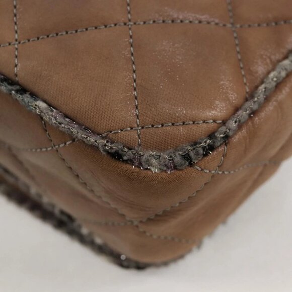 CHANEL Matelasse Chain Shoulder Bag Coated Canvas Beige CC Auth 118136A - Picture 4 of 16